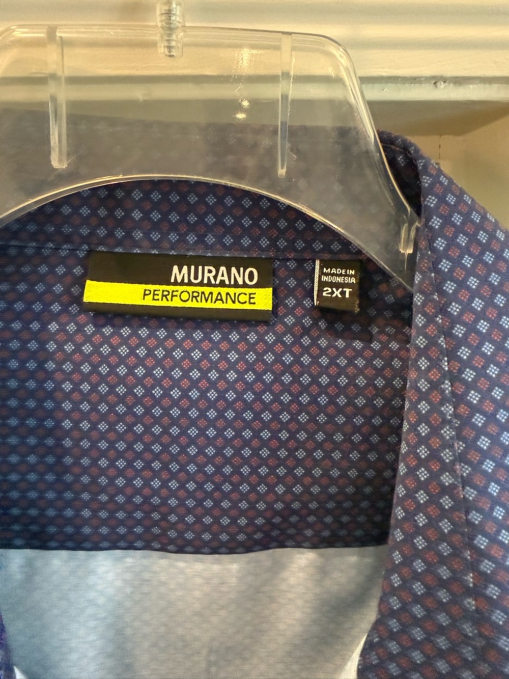 Murano Men’s Navy Blue Micro-Pattern Button Down Shirt